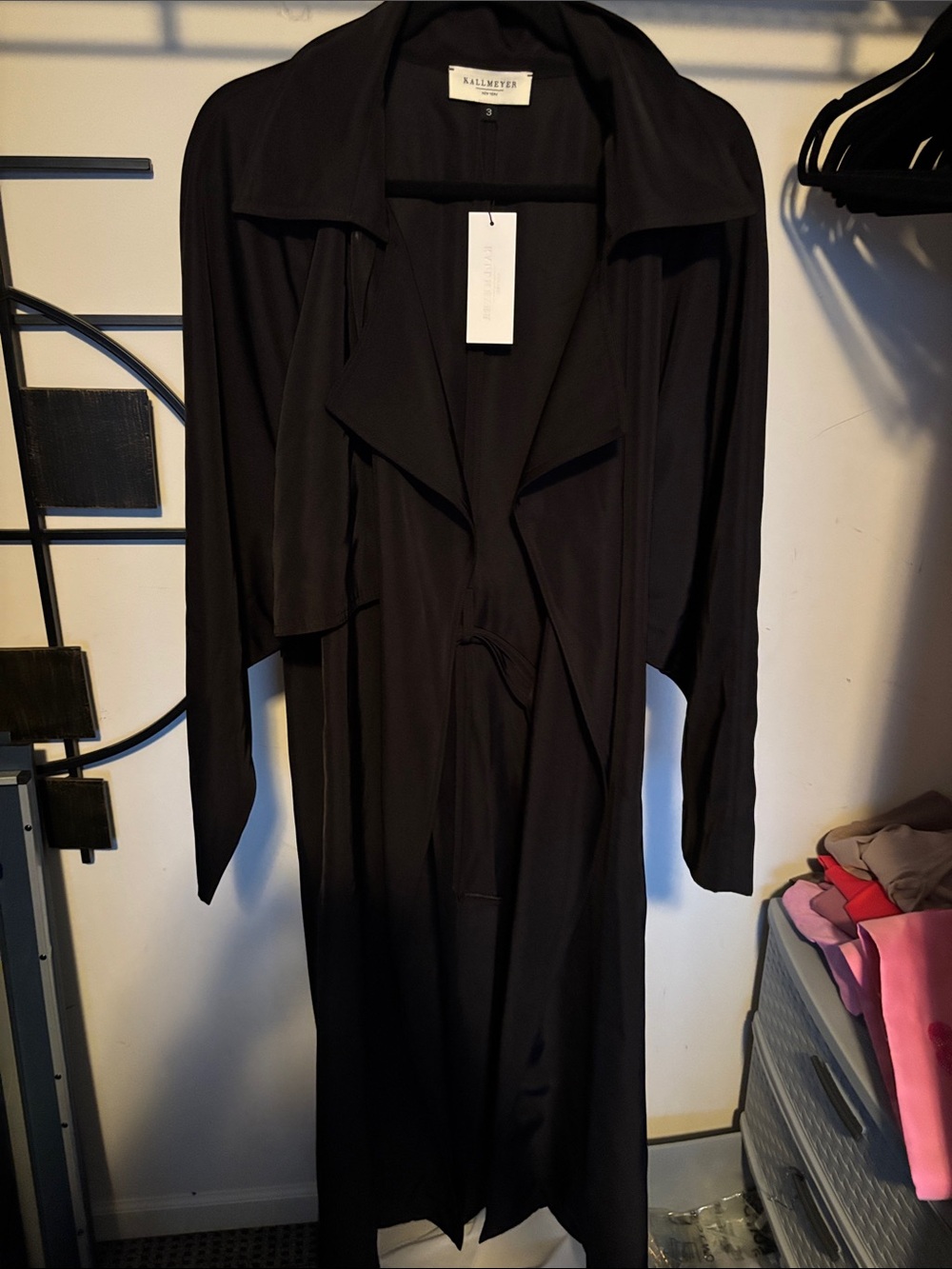 Kallmeyer All-Black Long Lightweight Trench Coat